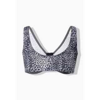 Ulla Popken Bustier Motif Léopard Fermeture Avant Sans Armatures  