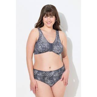 Ulla Popken Bustier Motif Léopard Fermeture Avant Sans Armatures  