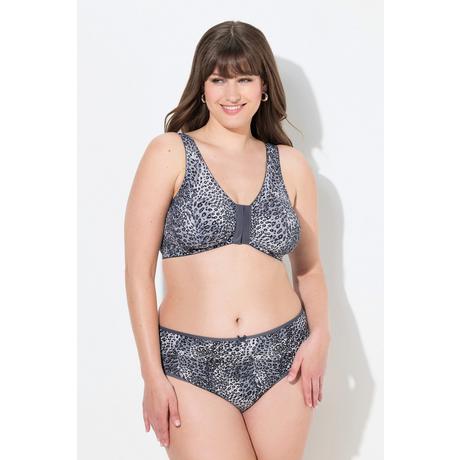 Ulla Popken Bustier Motif Léopard Fermeture Avant Sans Armatures  