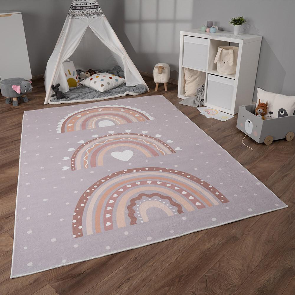 Paco Home Tapis de la chambre pour enfants arc-en-ciel  