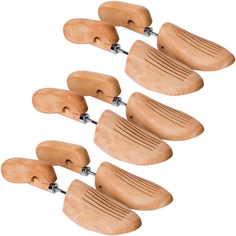 Lot de 3 paires d'embauchoirs pleins en bois  en bois de lotus de qualité