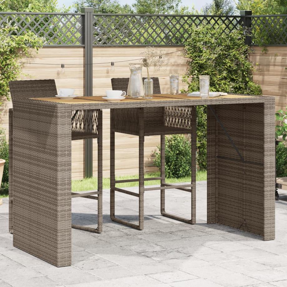 VidaXL Table de bar de jardin rotin synthétique  