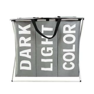 Ruhhy Panier à linge - 3 compartiments sur cadre pliable  