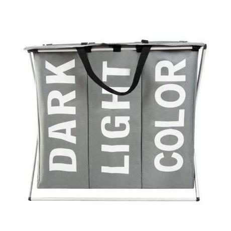 Ruhhy Panier à linge - 3 compartiments sur cadre pliable  