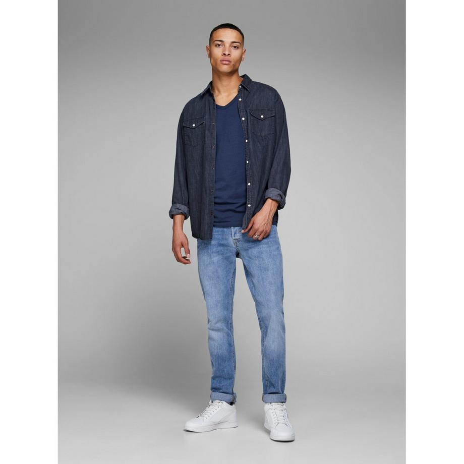 JACK & JONES T-Shirt Scollo a V Vestibilità Regolare  