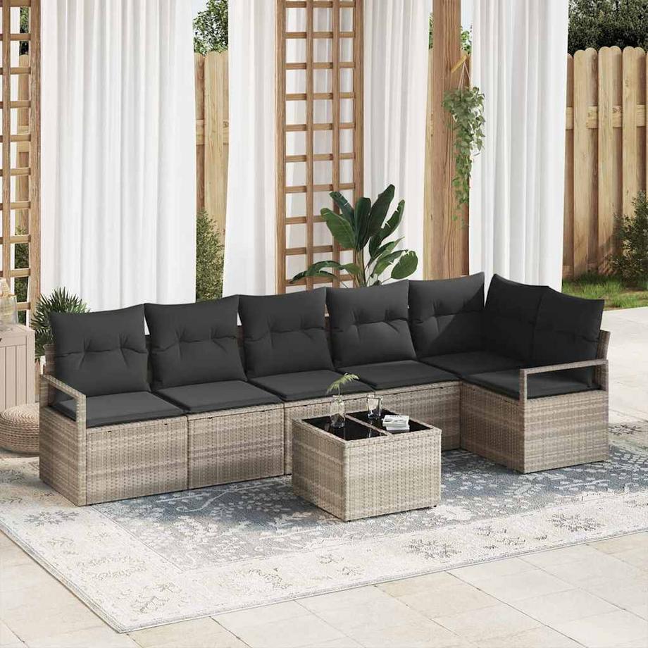 VidaXL Mobilier de jardin poly rattan  