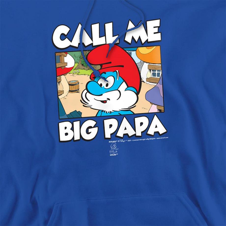 Puffi Call Me Big Felpa Con Cappuccio Grande Puffo  