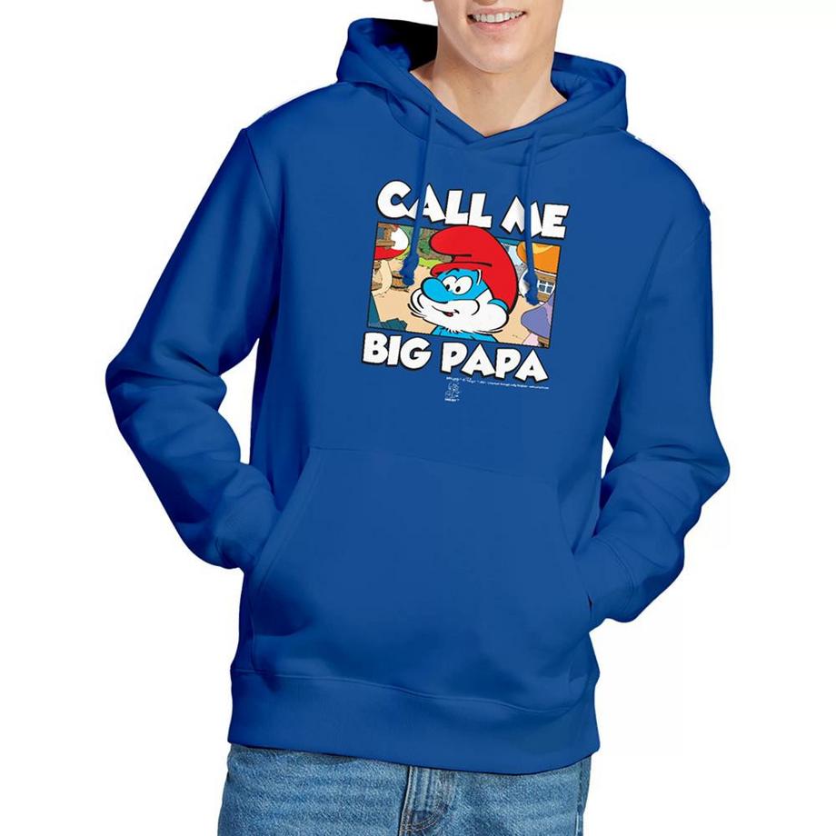 Puffi Call Me Big Felpa Con Cappuccio Grande Puffo  