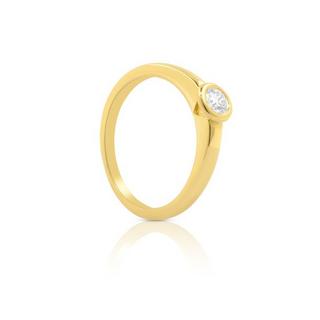 MUAU Schmuck  Bague Solitaire Diamant 0.20ct. or jaune 750 