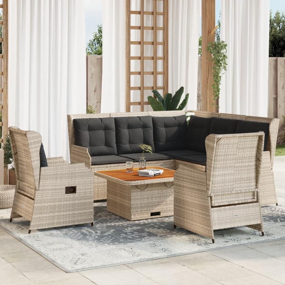 VidaXL set salotto da giardino Polirattan  