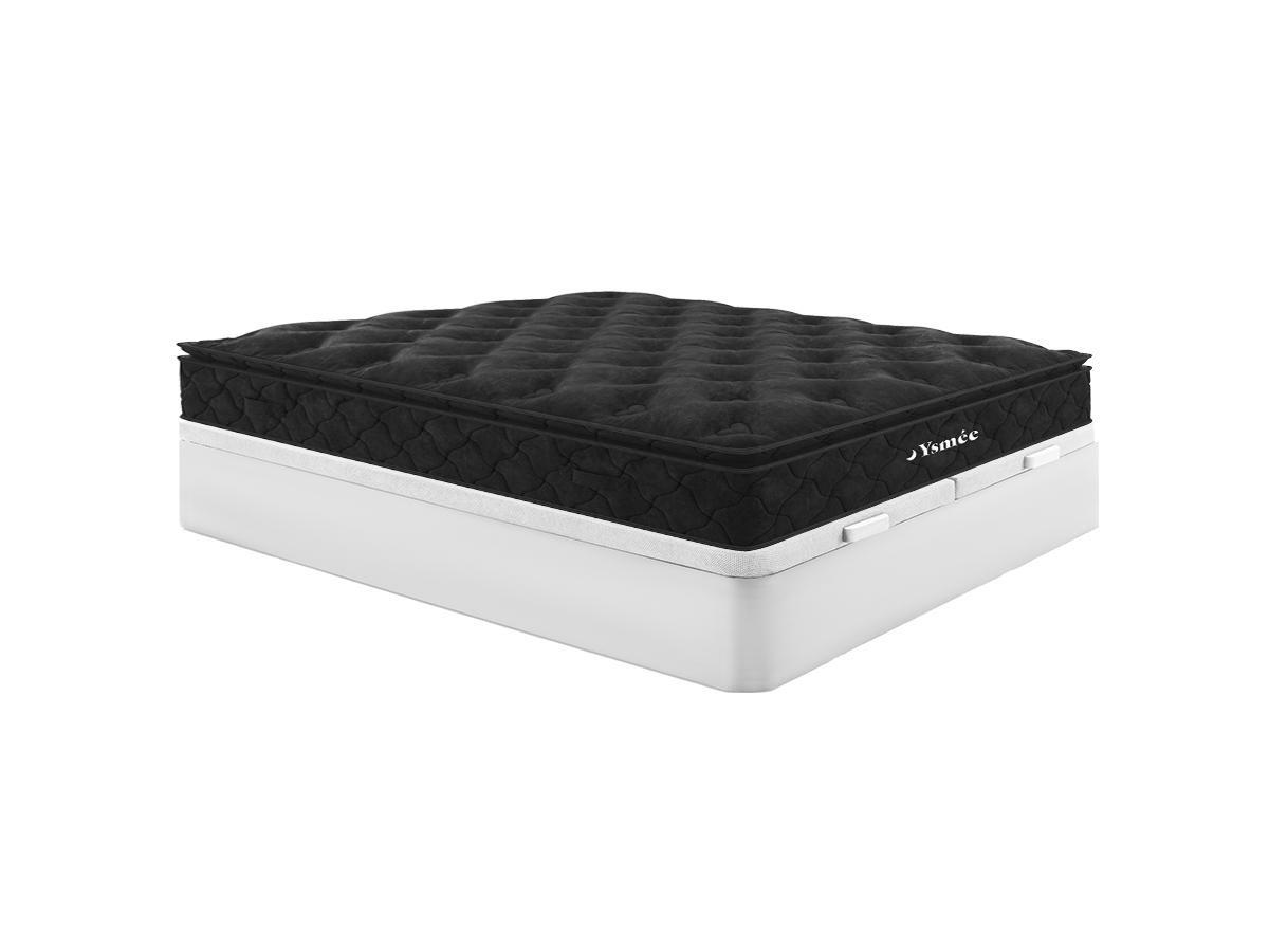 Ysmée Ensemble 180 x 200 cm sommier coffre blanc + matelas ressorts ensachés surmatelas intégré ép.28cm - BLACK DREAM de YSMÉE  