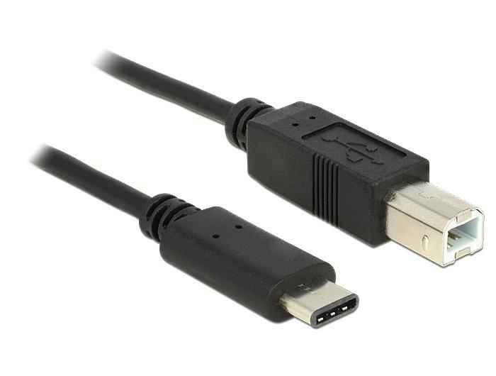 DeLock  0.5m, USB2.0-C/USB2.0-B cavo USB 0,5 m USB B USB C Nero 