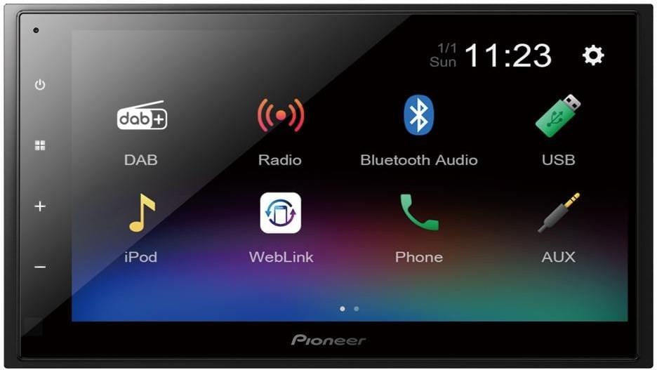 Pioneer  Mediareceiver mit 6,8-Touchscreen DAB+, BT, DAB+ Antenne inkl. 