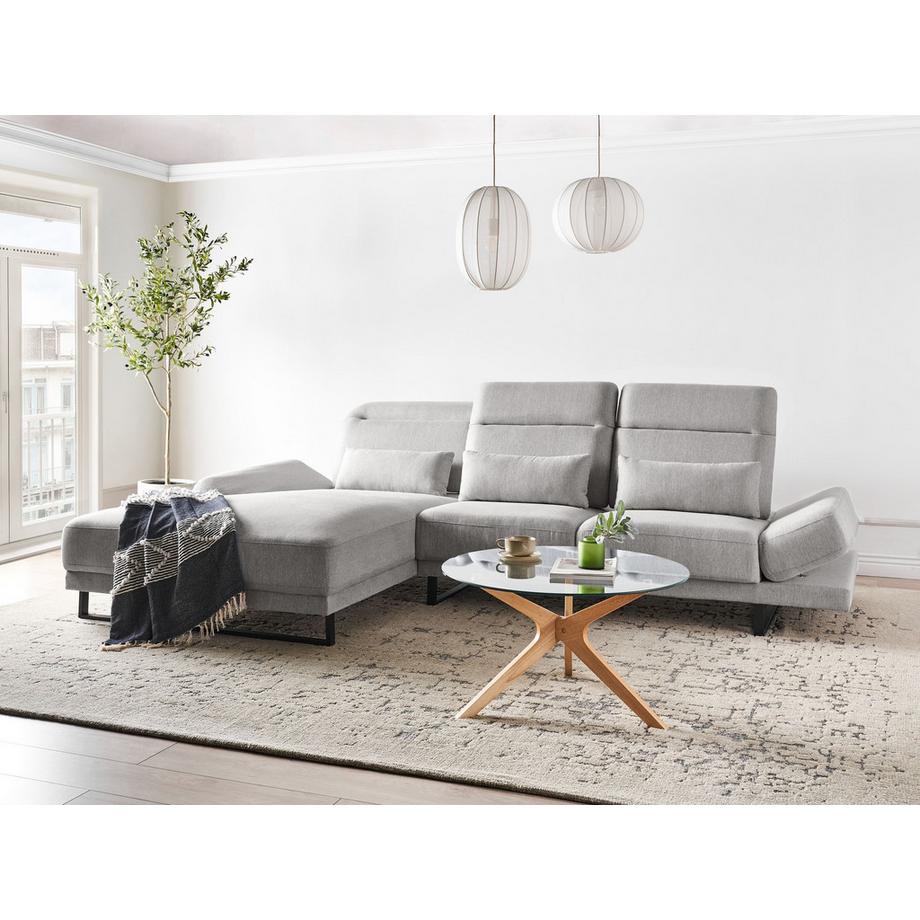 Beliani Canapé d'angle côté droit en Tissu Moderne IKAST  