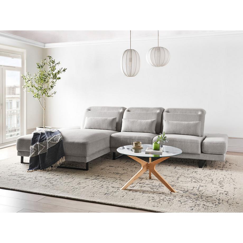 Beliani Canapé d'angle côté droit en Tissu Moderne IKAST  