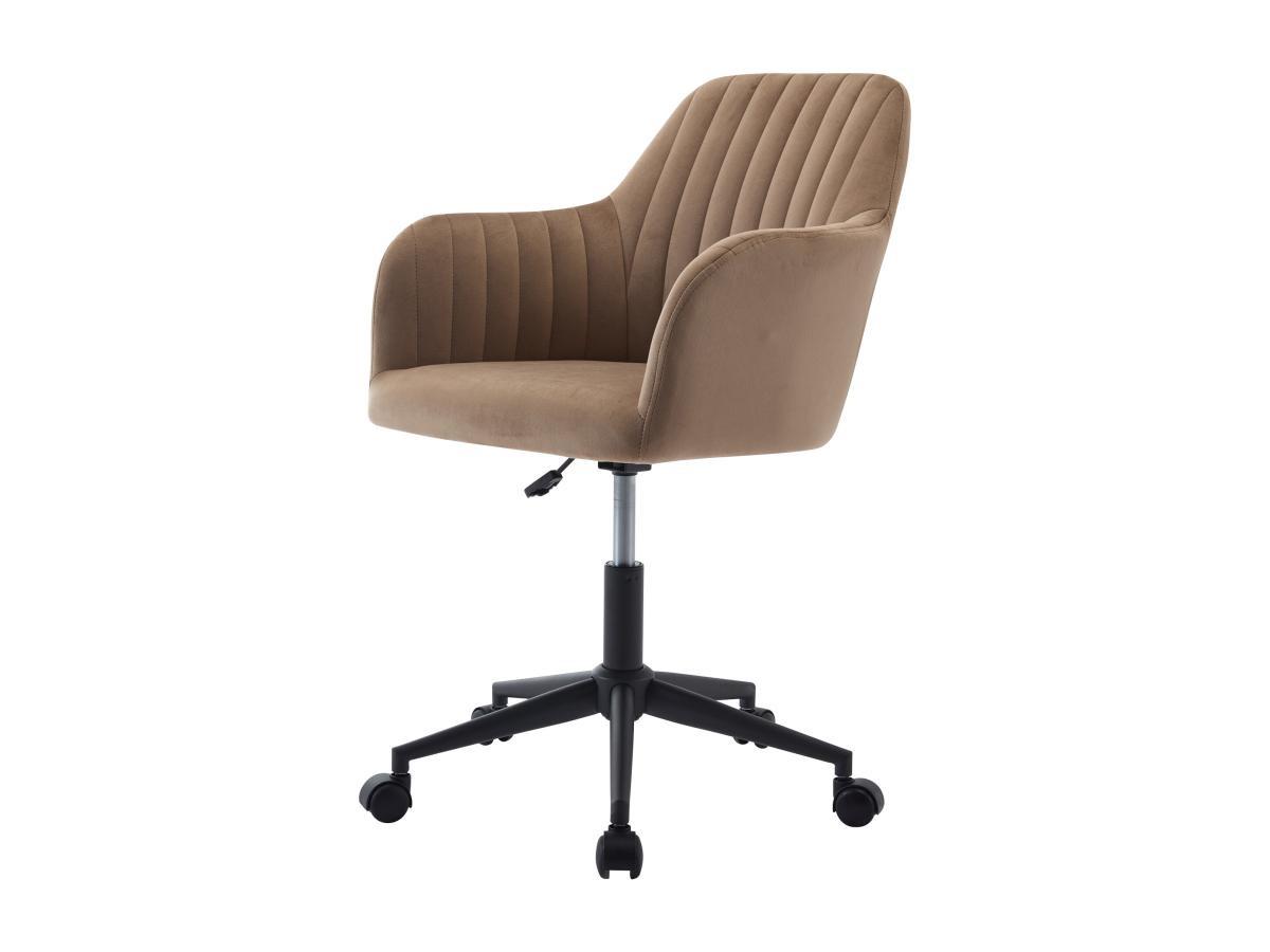 Vente-unique Chaise de bureau - Velours - Beige et noir - Hauteur réglable - ELEANA  