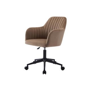 Vente-unique Chaise de bureau - Velours - Beige et noir - Hauteur réglable - ELEANA  