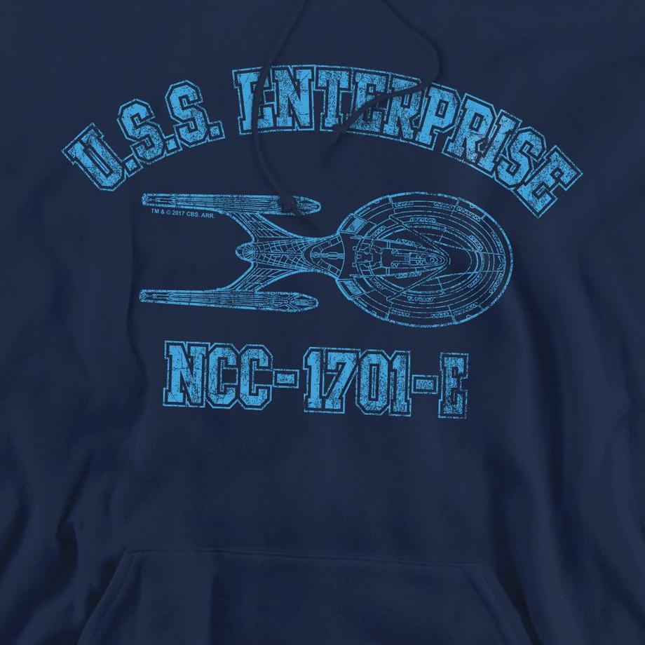 Star Trek Enterprise E Athletic Felpa con Cappuccio  