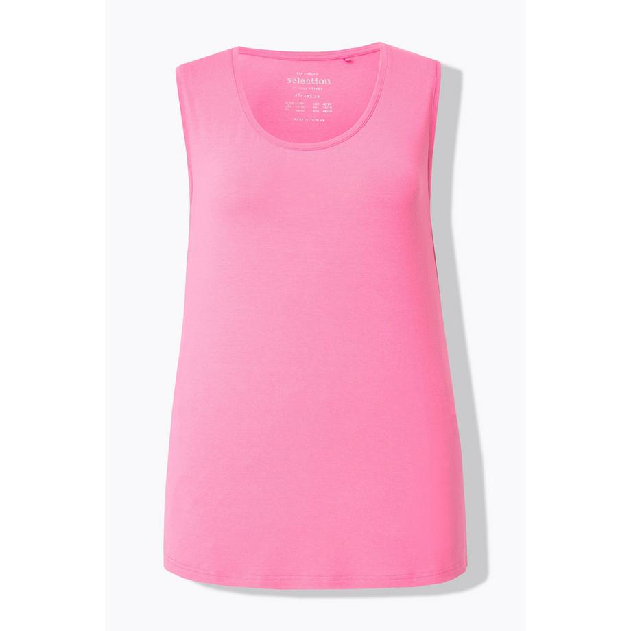 Ulla Popken Débardeur Classic Fit Col Rond Stretch Sans Manches  