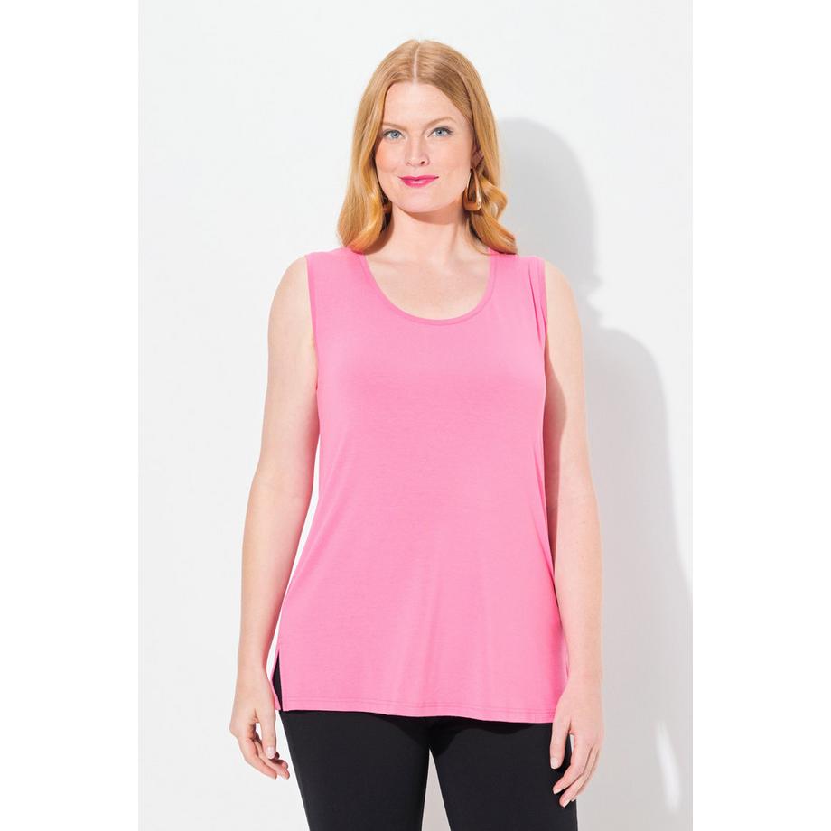 Ulla Popken Débardeur Classic Fit Col Rond Stretch Sans Manches  