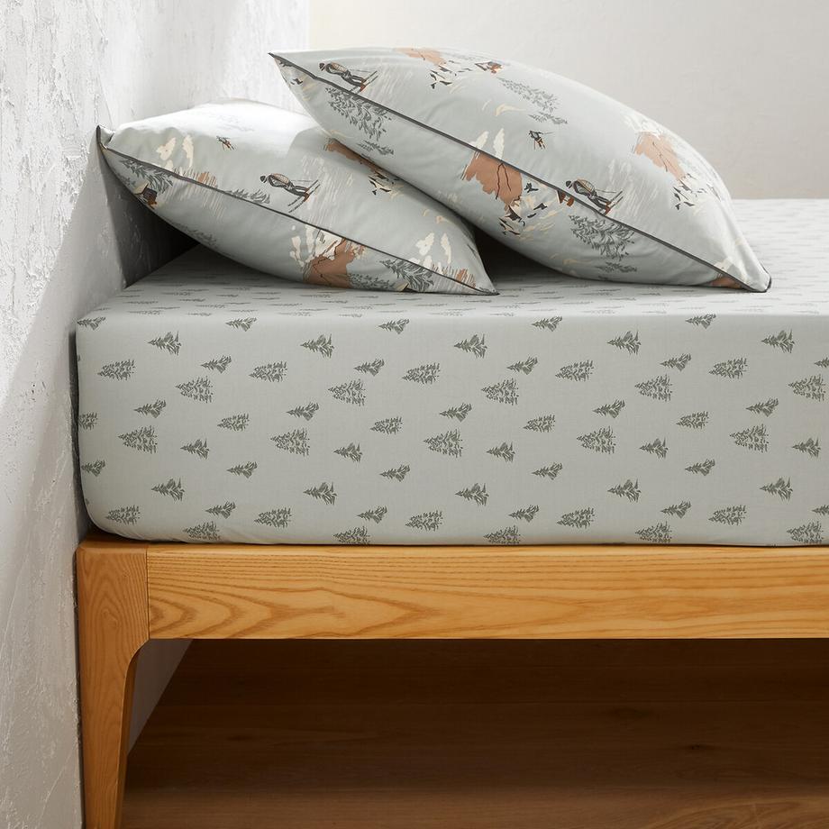 Drap-housse percale de coton bonnet 30 cm