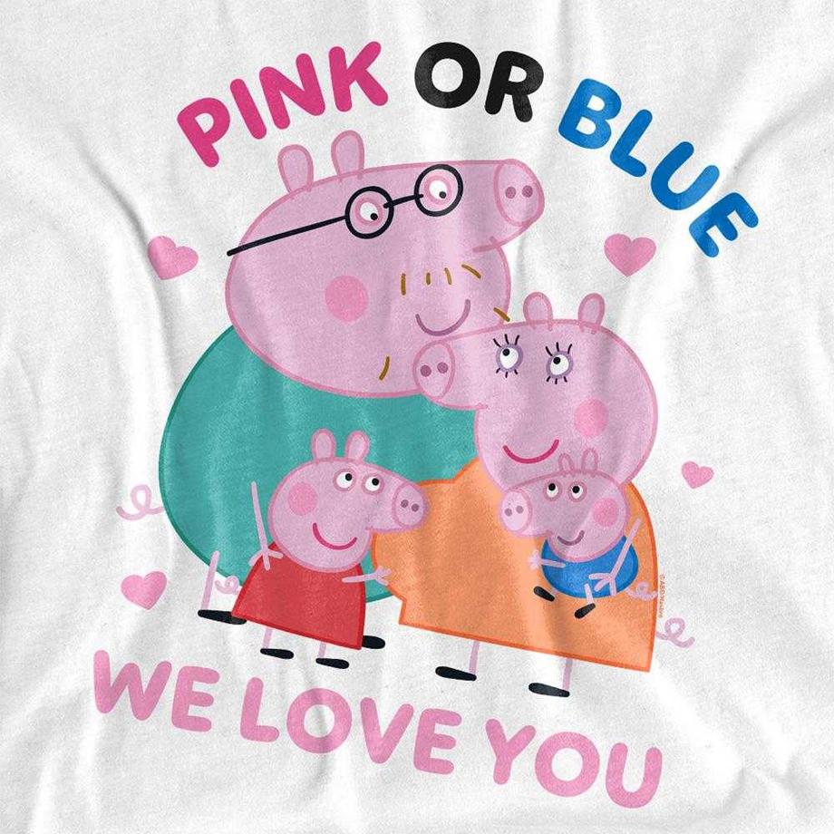 Peppa Pig T-Shirt Pink Or Blue We Love You  