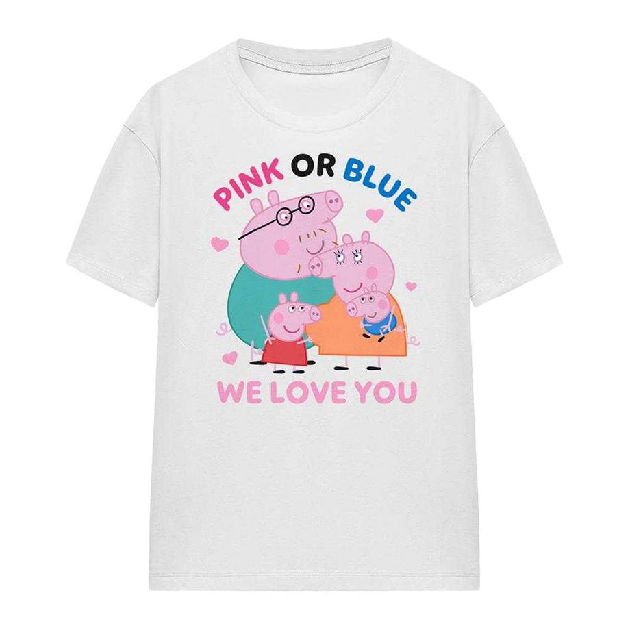 T-ShirtMotiftyle Famille Pink Or Blue We Love You