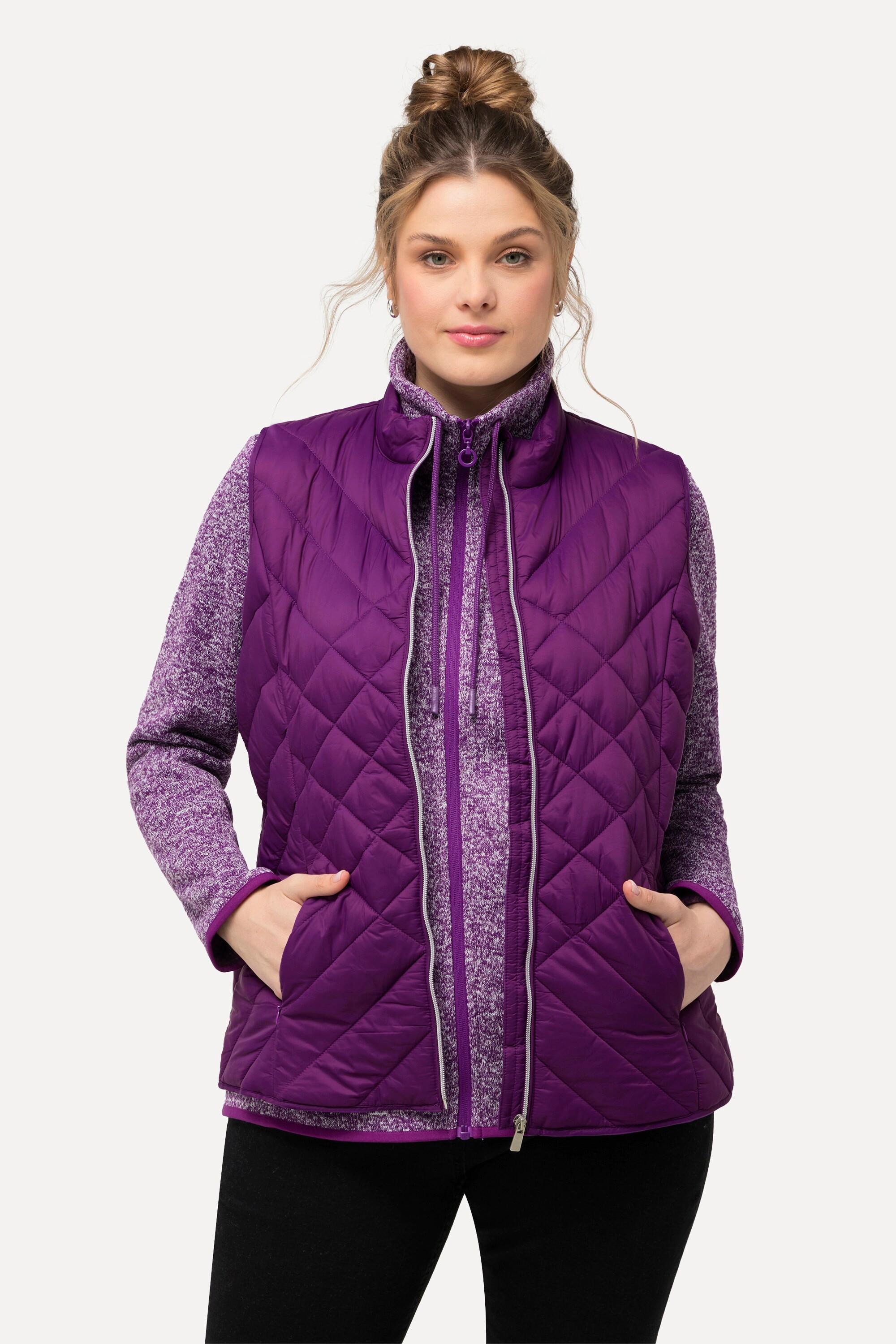 Ulla Popken  Gilet HYPRAR trapuntato e idrorepellente con colletto alto e materiale riciclato 