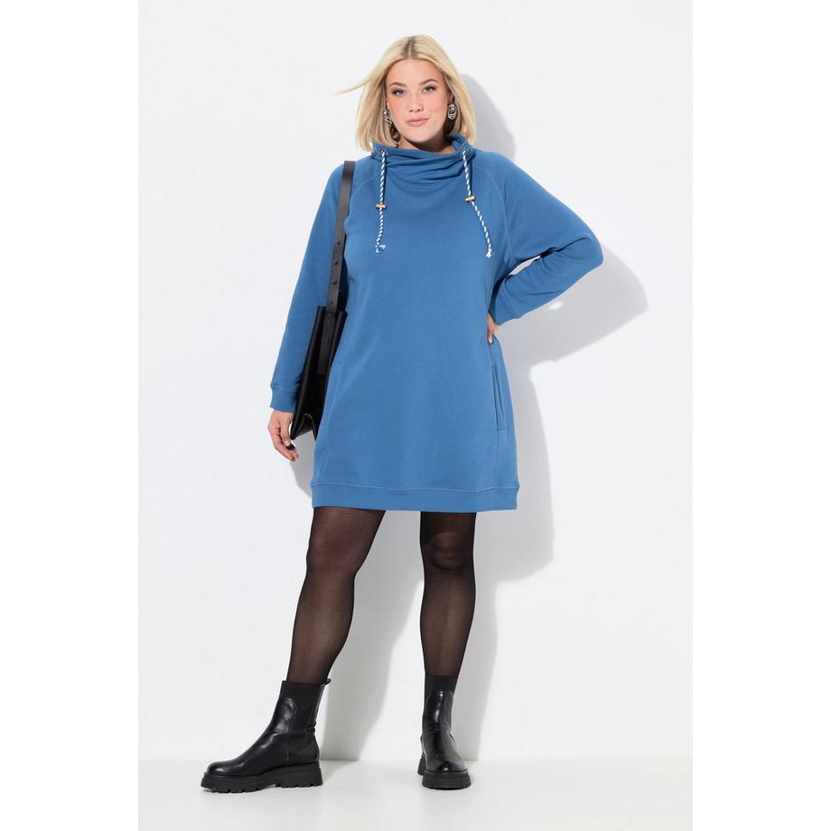 Ulla Popken Robe en Molleton Col Montant Manches Longues avec Poches  