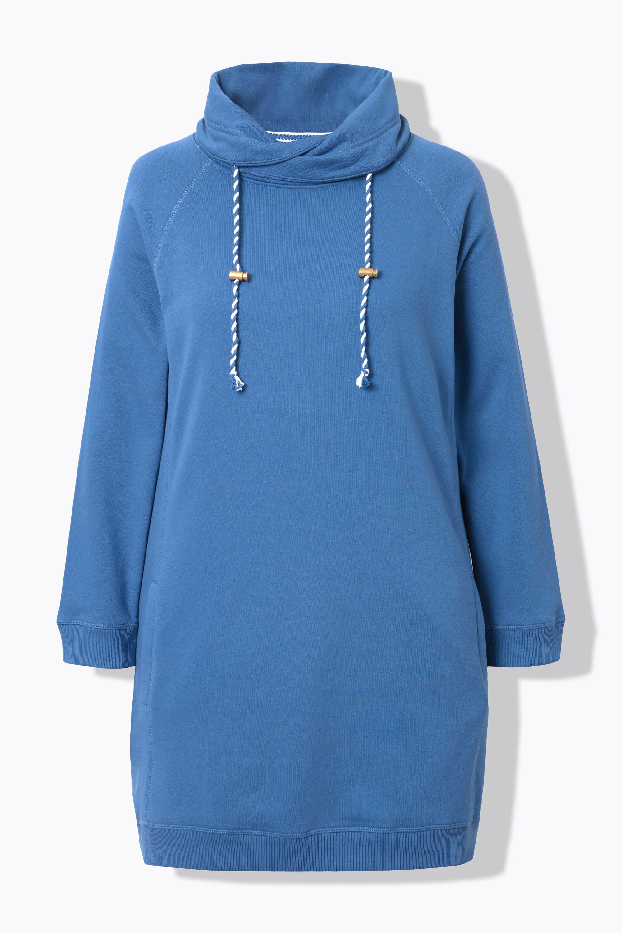 Ulla Popken Abito di Felpa Collo Alto Maniche Lunghe con Tasche  