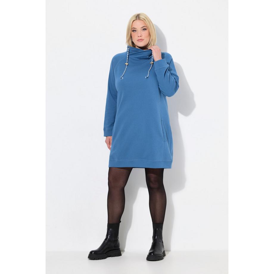 Ulla Popken Robe en Molleton Col Montant Manches Longues avec Poches  