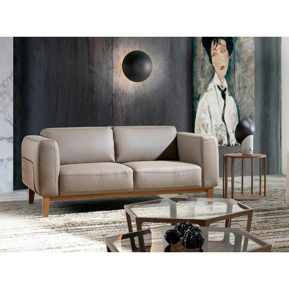 ANGEL CERDA Canapé 2 places en cuir vison  