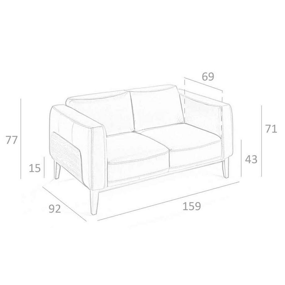 ANGEL CERDA Canapé 2 places en cuir vison  