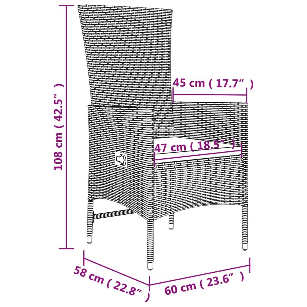 VidaXL set mobili da giardino Polirattan  