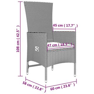 VidaXL set mobili da giardino Polirattan  