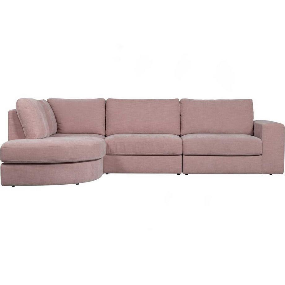 Canapé d'angle Family arrondi à gauche rose 301x189
