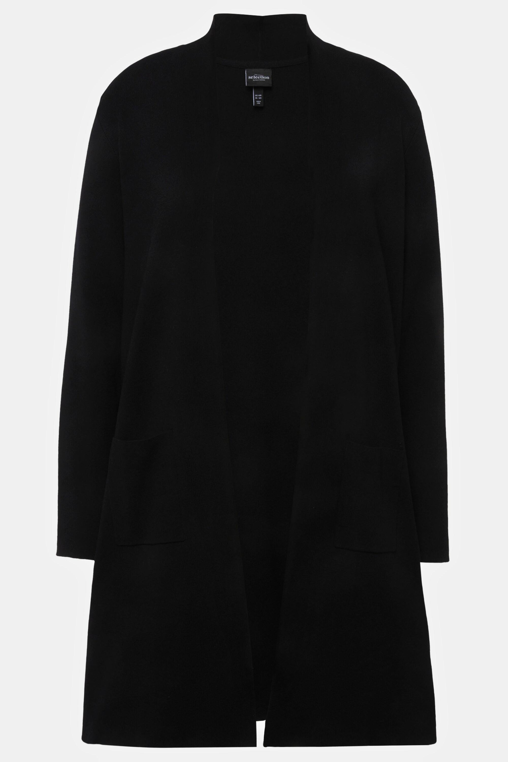 Ulla Popken Cardigan lungo aperto in maglia fine  