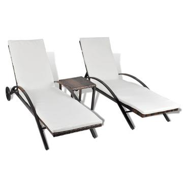 Chaise longue rotin synthétique