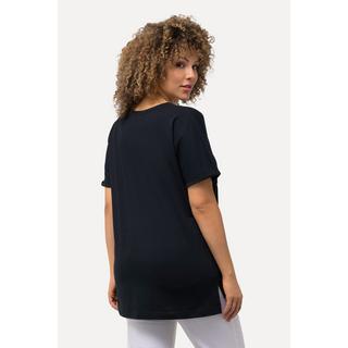 Ulla Popken  T-shirt oversized imprimé femme. Col rond et manches courtes 