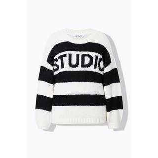 Studio Untold  Pull oversize à larges rayures et message 