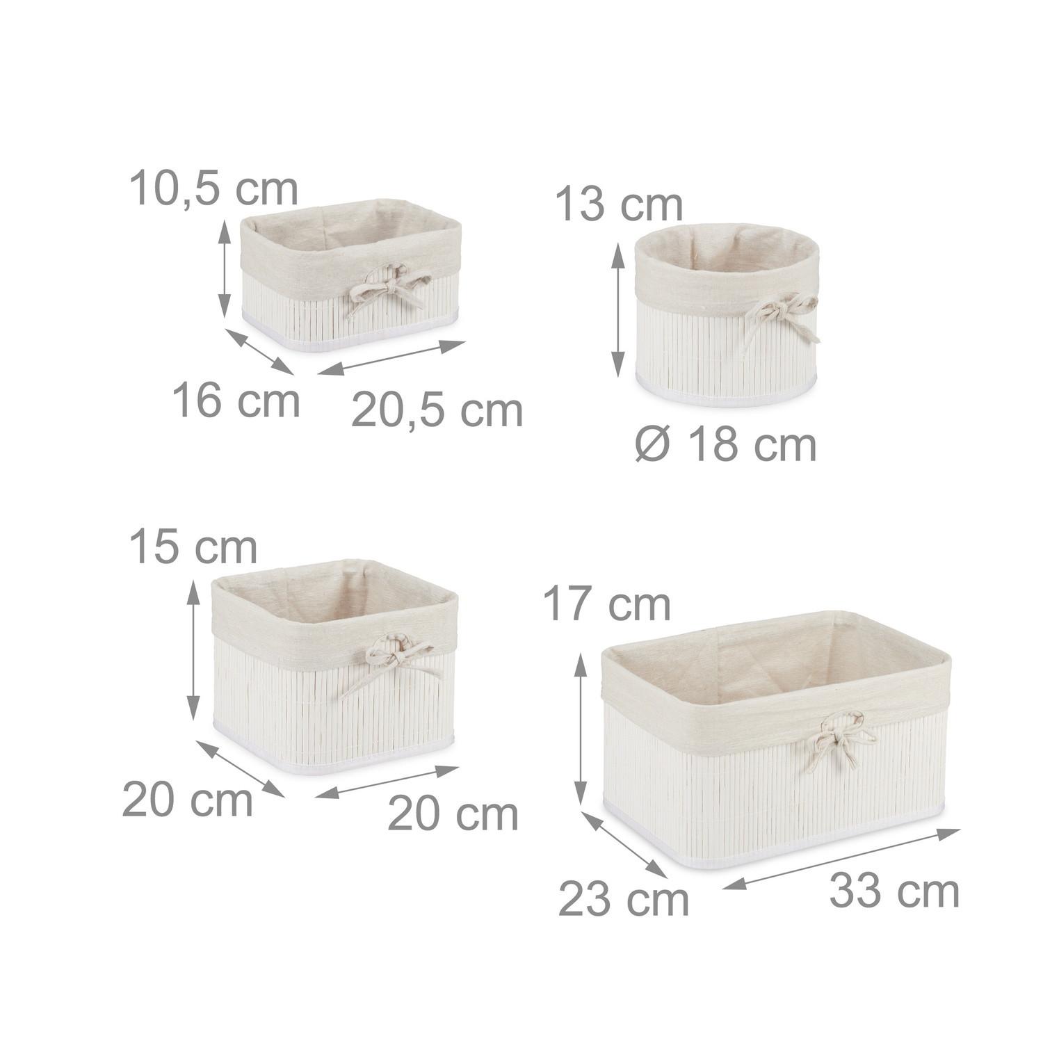 B2X Set di 4 cestini portaoggetti in bambù  