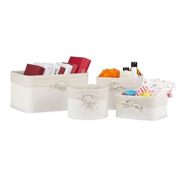 Set di 4 cestini portaoggetti in bambù