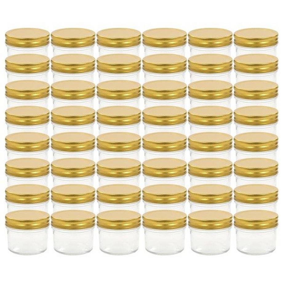 48 pcs pots à confiture couvercles  verre verre