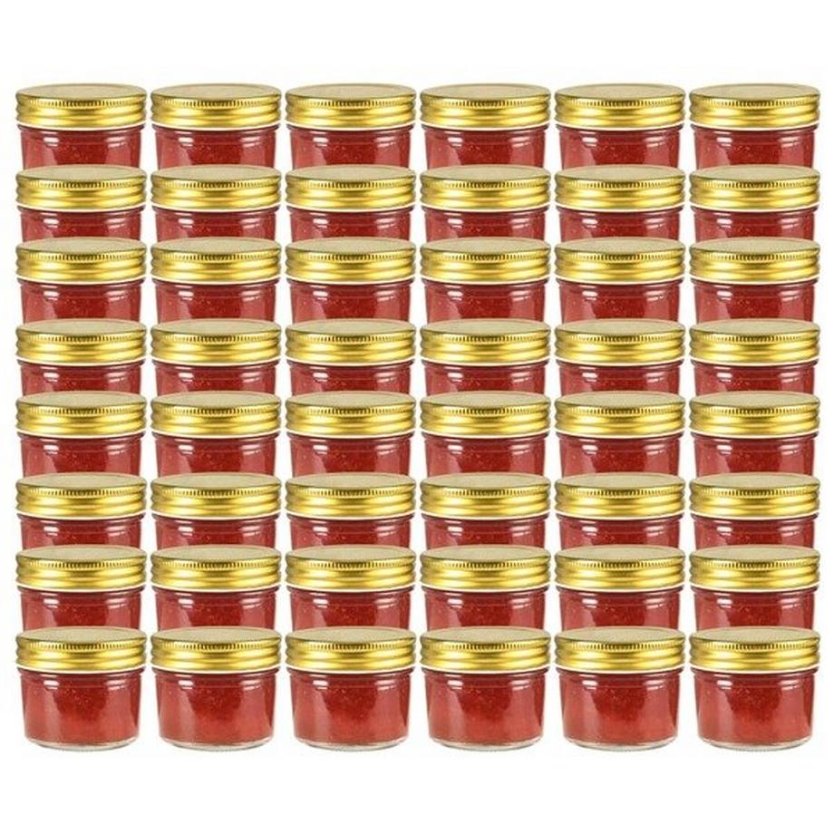 VidaXL 48 pcs pots à confiture couvercles  verre verre  