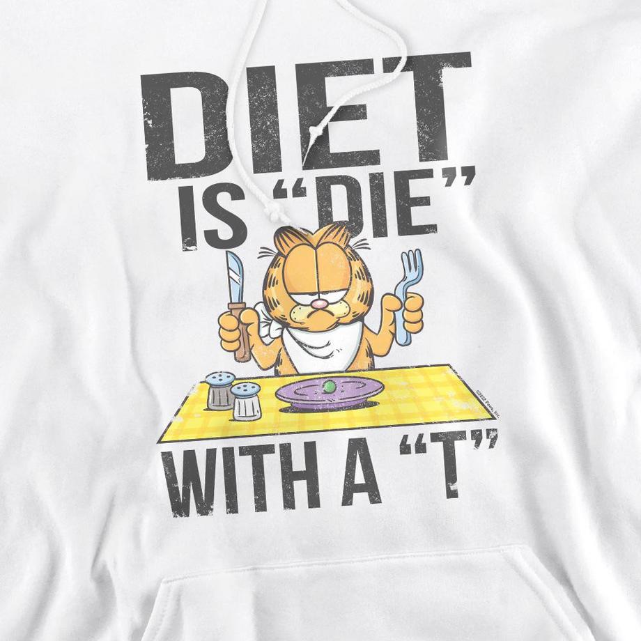 Garfield Diet Is Die With A T Felpa Con Cappuccio  