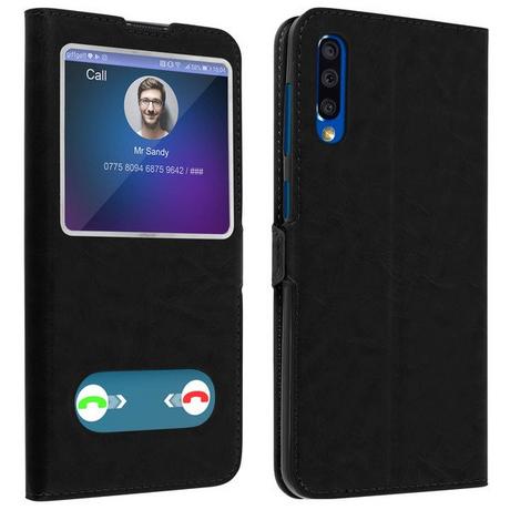 Avizar  Doppelfenster Cover Galaxy A50 Schwarz 