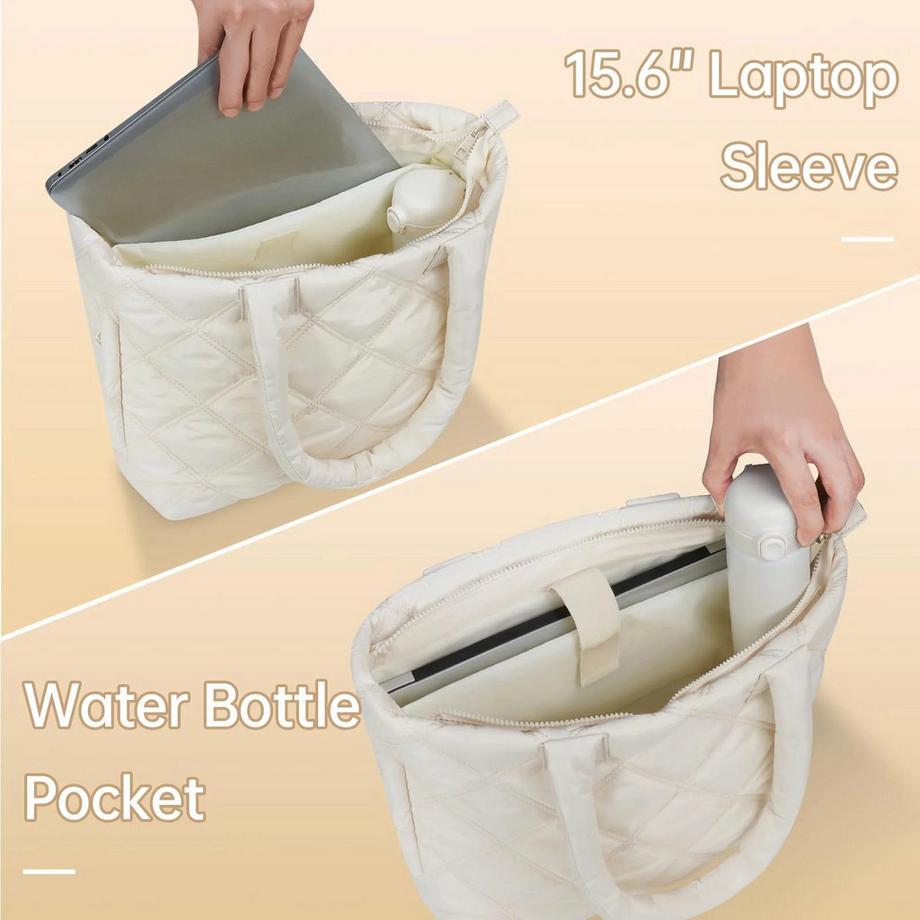 Only-bags.store Gepolsterte Shopper Tasche mit Laptopfach und mehreren Fächern  