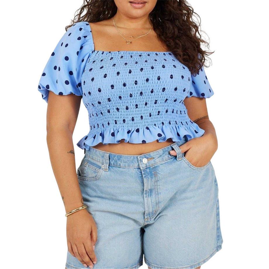 Blouse Manches Bouffantes Motiftyle À Pois