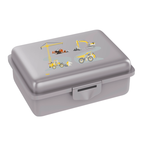 fizzy Fizzii Lunchbox mit Trennfach silber Baustelle  