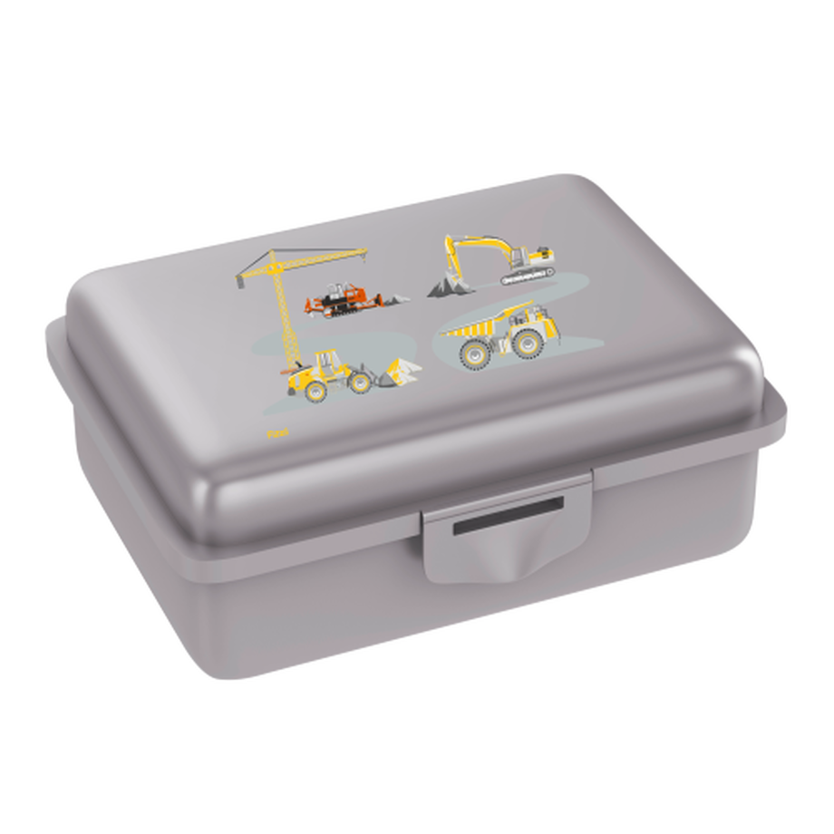 Fizzii Lunchbox mit Trennfach silber Baustelle